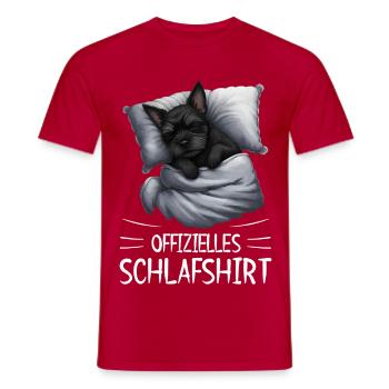 Official Sleep Shirt Affenpinscher Dog - Men's T-Shirt - red - Front - AI Model Male 178 dark (178cm)