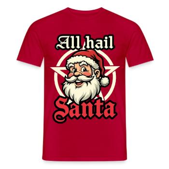 All hail Santa - Men's T-Shirt - red - Front - AI Model Male 178 dark (178cm)