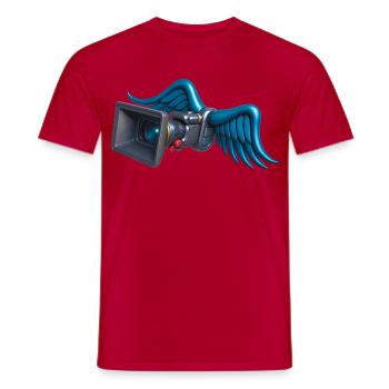 ANGELIC CAM – Ton & Bild - Männer T-Shirt - Rot - Vorne - AI Model Male 178 dark (178cm)