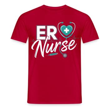 ER Nurse Herz Logo - Männer T-Shirt - Rot - Vorne - AI Model Male 178 dark (178cm)