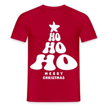 Merry Christmas - Ho ho ho - Weihnachtsbaum - Männer T-Shirt - Rot - Vorne - AI Model Male 178 dark (178cm)