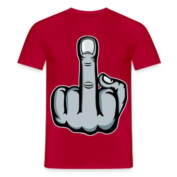 Doigt du milieu Doigt puant Baise Tu Design - T-shirt homme - rouge - Devant - AI Model Male 178 dark (178cm)