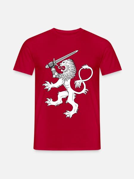 Aalto Asko Kunst Heraldischer Löwe Weiß - Männer T-Shirt - Rot