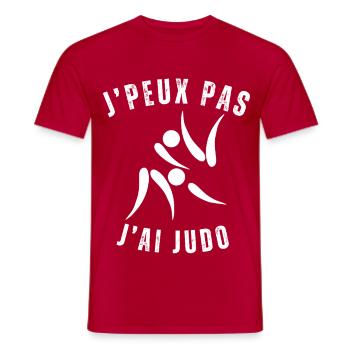 Je Peux Pas J'ai Judo Humour Cadeau - T-shirt homme - rouge - Devant - AI Model Male 178 dark (178cm)