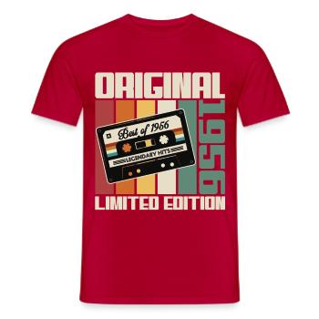 Original 1956 Vintage Vintage Anniversaire Rétro - T-shirt homme - rouge - Devant - AI Model Male 178 dark (178cm)
