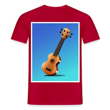 Cartoon Akustikgitarren-Poster - Männer T-Shirt - Rot - Vorne - AI Model Male 178 dark (178cm)