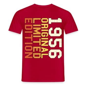 Originales Retro-Geburtstagsgeschenk von 1956 - Männer T-Shirt - Rot - Vorne - AI Model Male 178 dark (178cm)