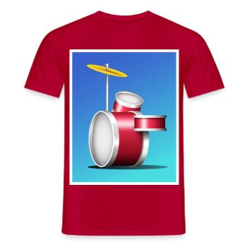 Cartoon Rotes Trommelset - Männer T-Shirt - Rot - Vorne - AI Model Male 178 dark (178cm)