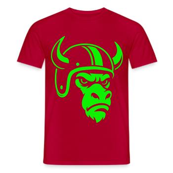 Biker Bull – Racing Spirit & Steel Head - Männer T-Shirt - Rot - Vorne - AI Model Male 178 dark (178cm)