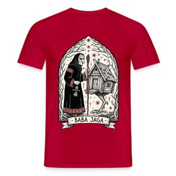 Baba Yaga Dunkle Slawische Hexenkunst - Männer T-Shirt - Rot - Vorne - AI Model Male 178 dark (178cm)
