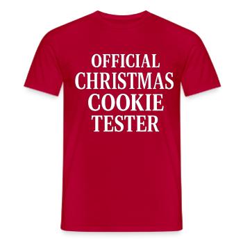 Official Christmas Cookie Tester - Männer T-Shirt - Rot - Vorne - AI Model Male 178 dark (178cm)