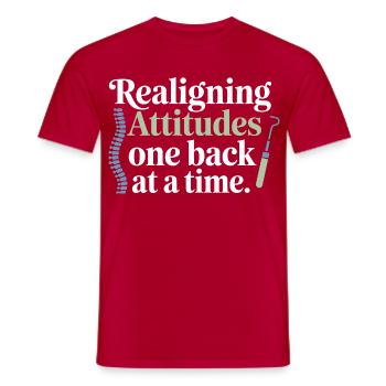 Licensed DC Clinical Spinal Alignment Expert  - Men's T-Shirt - red - Front - AI Model Male 178 dark (178cm)