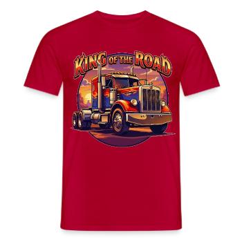 König der Straße: LKW-Illustration - Männer T-Shirt - Rot - Vorne - AI Model Male 178 dark (178cm)