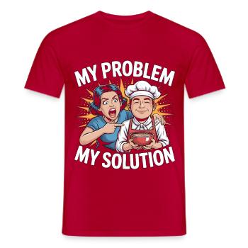 Ramen My Problem My Pictogram Dad Mom Noodle Bowl - Männer T-Shirt - Rot - Vorne - AI Model Male 178 dark (178cm)
