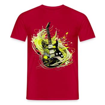 E-Gitarre Gitarre Gitarrist Musik Instrument Rock - Männer T-Shirt - Rot - Vorne - AI Model Male 178 dark (178cm)