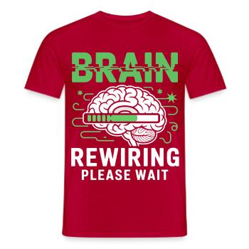 Gehirn-Neustart Bitte Warten - Männer T-Shirt - Rot - Vorne - AI Model Male 178 dark (178cm)