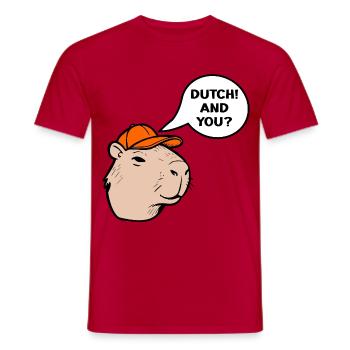 Niederländische Kapybara - Männer T-Shirt - Rot - Vorne - AI Model Male 178 dark (178cm)
