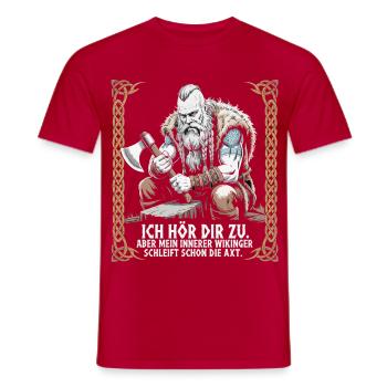Légende viking viking marin Odin Raven Fighter - T-shirt homme - rouge - Devant - AI Model Male 178 dark (178cm)