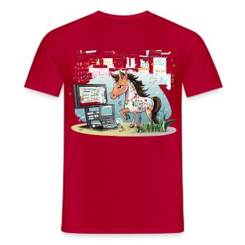 Digital Graffiti Pony - Men's T-Shirt - red - Front - AI Model Male 178 dark (178cm)
