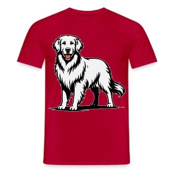 Golden Retriever dans une posture fière - T-shirt homme - rouge - Devant - AI Model Male 178 dark (178cm)