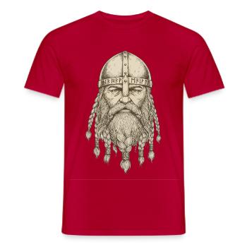 Légende viking viking marin Odin Raven Fighter - T-shirt homme - rouge - Devant - AI Model Male 178 dark (178cm)