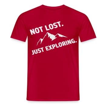 Wandern Berge Trekking Wanderer Outdoor Natur Wald - Männer T-Shirt - Rot - Vorne - AI Model Male 178 dark (178cm)