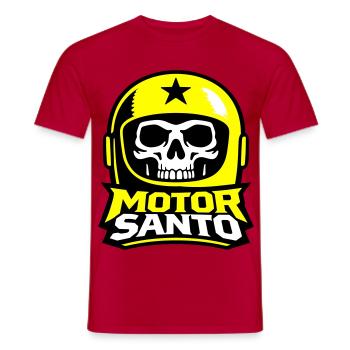 Motor Santo Skull Logo - Men's T-Shirt - red - Front - AI Model Male 178 dark (178cm)
