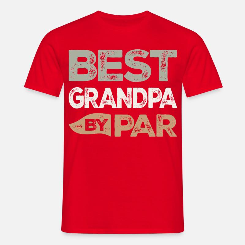 Bedste bedstefar efter par Sjov Golf Bedstefars Ord - T-shirt til herrer - rød