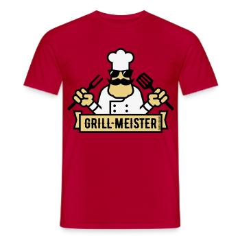 Grillmeister (Grillen / Barbecue / BBQ / 3C) - Männer T-Shirt - Rot - Vorne - AI Model Male 178 dark (178cm)