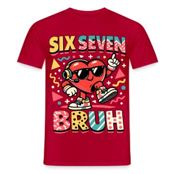 67 Six Seven Meme Cool Valentine's Day - Men's T-Shirt - red - Front - AI Model Male 178 dark (178cm)