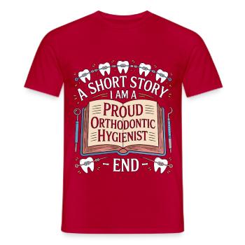 Orthodontic Hygienist A Short Story I Am Dentistry - Men's T-Shirt - red - Front - AI Model Male 178 dark (178cm)