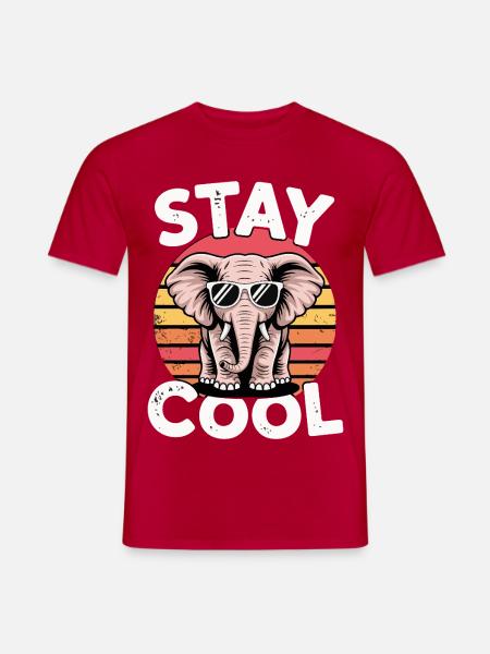 Stay Cool Elephant - Kids Retro - Men's T-Shirt - red