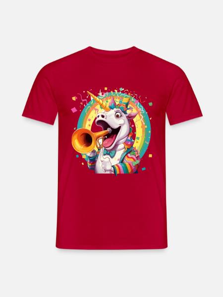 Einhorn Trompete im Festival - Männer T-Shirt - Rot
