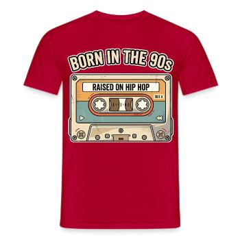 Born in the 90s Hip Hop Cassette - Men's T-Shirt - red - Front - AI Model Male 178 dark (178cm)