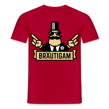 Concours de la main du marié (enterrement de vie de garçon / enterrement de vie de garçon / 3C) - T-shirt homme - rouge - Devant - AI Model Male 178 dark (178cm)