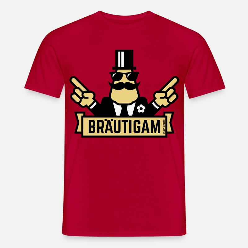 Bräutigam Handzeichen (Polterabend / JGA / 3C) - Männer T-Shirt - Rot