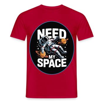 Need My Space : Conception d’astronautes - T-shirt homme - rouge - Devant - AI Model Male 178 dark (178cm)
