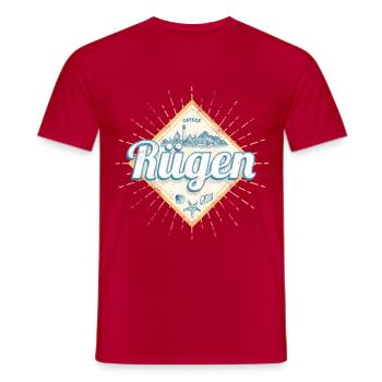 Rügen Vintage Souvenir mit Seestern Insel Design - Männer T-Shirt - Rot - Vorne - AI Model Male 178 dark (178cm)