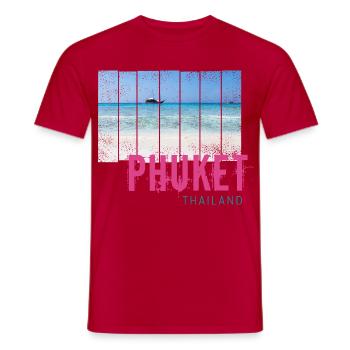 Phuket en Thaïlande Souvenir vintage de vacances à la plage - T-shirt homme - rouge - Devant - AI Model Male 178 dark (178cm)