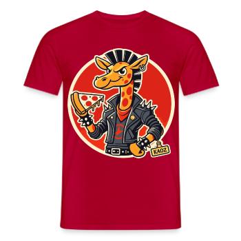 Giraffe-Punk-Pizzareiter - Männer T-Shirt - Rot - Vorne - AI Model Male 178 dark (178cm)