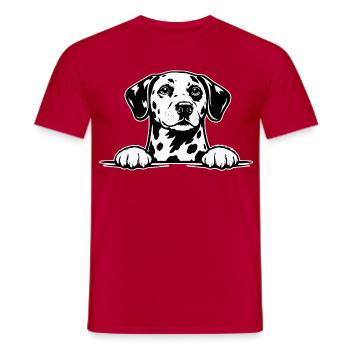 Dalmatien aux pattes - T-shirt homme - rouge - Devant - AI Model Male 178 dark (178cm)