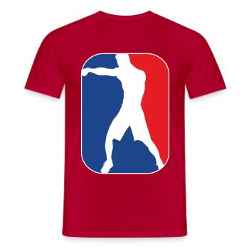 boxing_silhouette mma kampfsport - Männer T-Shirt - Rot - Vorne - AI Model Male 178 dark (178cm)