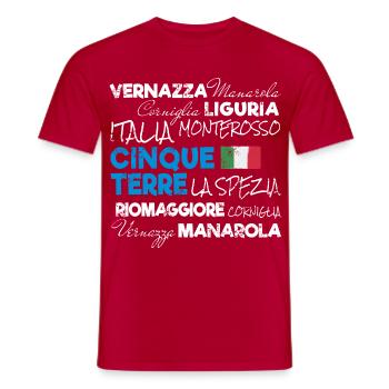 Cinque Terre La Spezia Italien Ligurien Souvenir - Männer T-Shirt - Rot - Vorne - AI Model Male 178 dark (178cm)