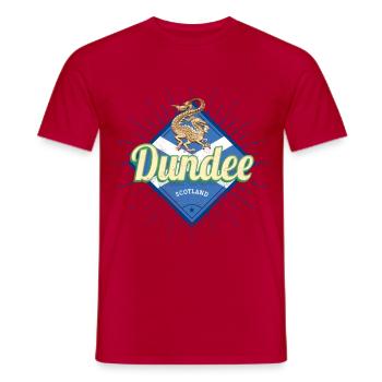 Dundee UK Stadt Schottland Retro Fahne Vintage - Männer T-Shirt - Rot - Vorne - AI Model Male 178 dark (178cm)