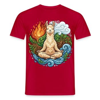 Zen Lama - Spirituelle Elemente & Meditation - Männer T-Shirt - Rot - Vorne - AI Model Male 178 dark (178cm)