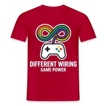 Different Wiring Same Power Gaming Motiv - Männer T-Shirt - Rot - Vorne - AI Model Male 178 dark (178cm)