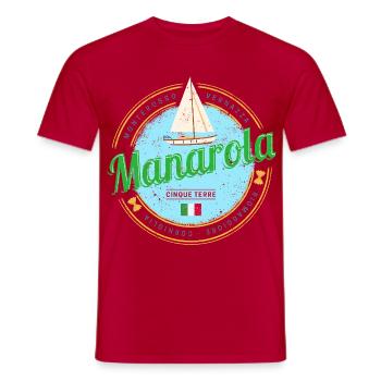 Manarola Cinque Terre La Spezia Italy Souvenir - Men's T-Shirt - red - Front - AI Model Male 178 dark (178cm)