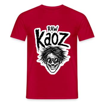 RawKaoz Grunge-Gesichtskunst - Männer T-Shirt - Rot - Vorne - AI Model Male 178 dark (178cm)