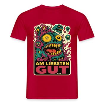 Monster Gesicht Am Liebsten Gut - Männer T-Shirt - Rot - Vorne - AI Model Male 178 dark (178cm)