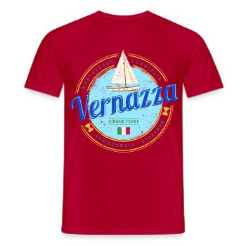 Vernazza Cinque Terre La Spezia Italien Souvenir - Männer T-Shirt - Rot - Vorne - AI Model Male 178 dark (178cm)